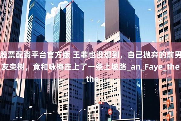 股票配资平台官方版 王菲也没想到，自己抛弃的前男友栾树，竟和咏梅走上了一条上坡路_an_Faye_the