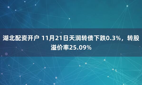 湖北配资开户 11月21日天润转债下跌0.3%，转股溢价率25.09%